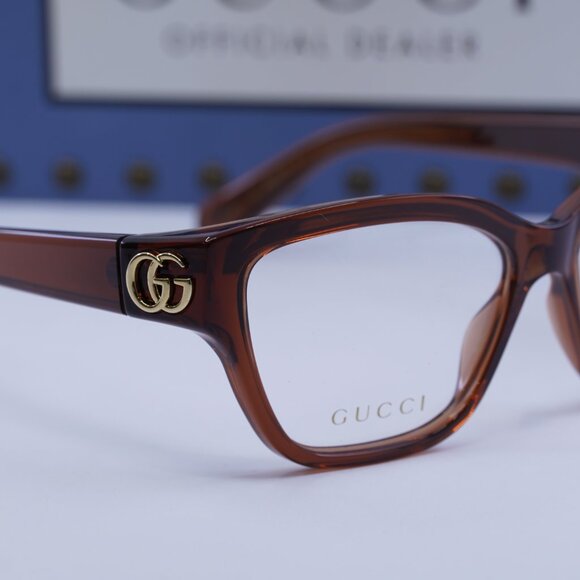 Final Price! Gucci GG1597O 003 Brown Eyeglasses 53mm - Picture 2 of 12
